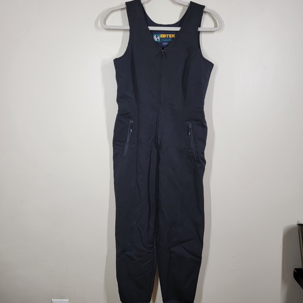 Ebtek Eddie Bauer women's ski bib overalls with foot stirrups 6 petite